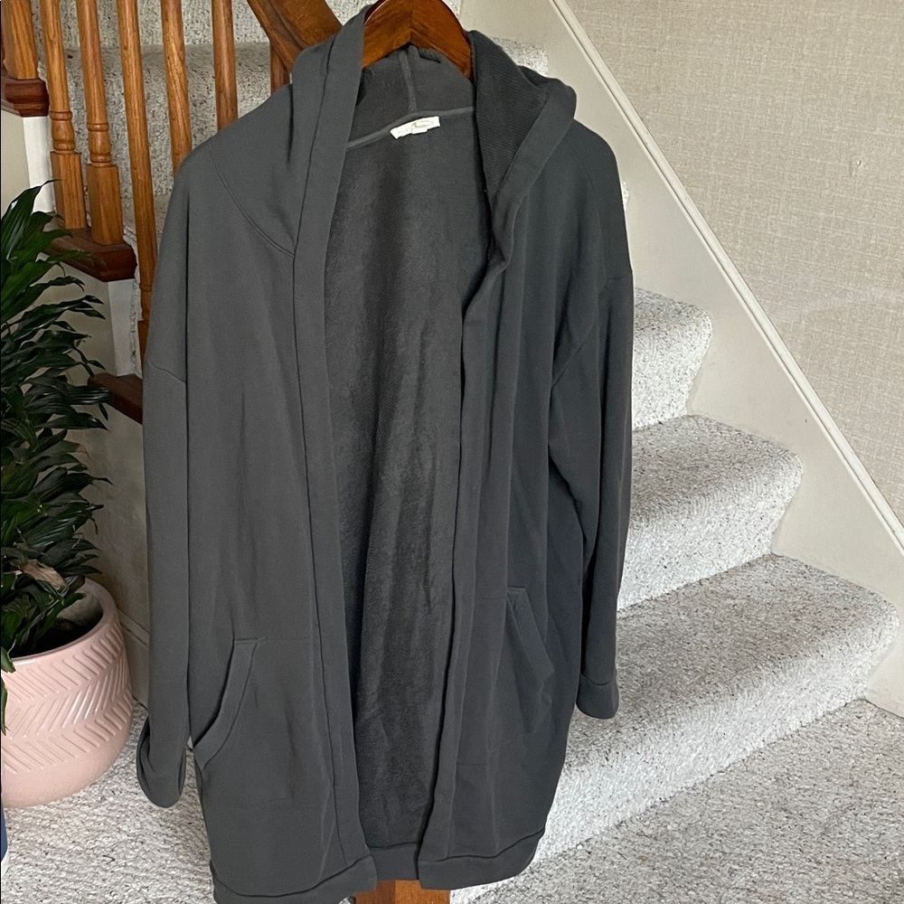 Eileen Fisher Organic Cotton French Terry Hooded Jacket - Picture 2 of 14